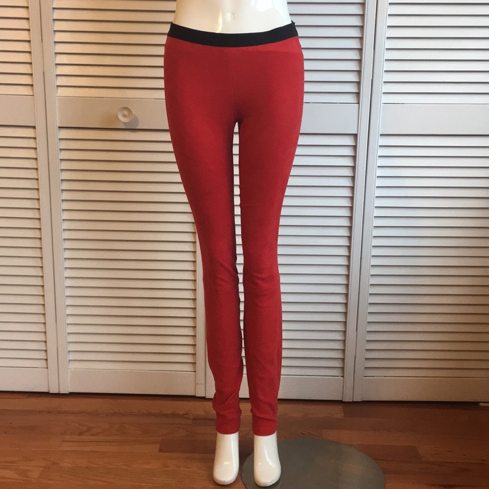 [Theory] - IMA - FIRE Red SUEDE leather pants sz 4